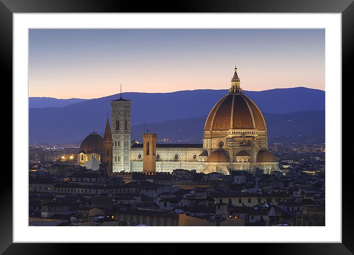 Florence by night Framed Mounted Print by James Rowland