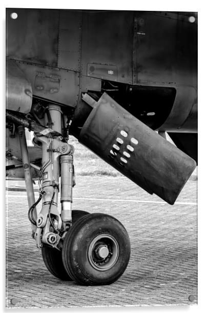 Jet Fighter Landing Gear - mono Acrylic by Glen Allen