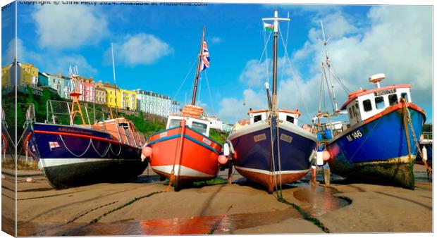 Tenby Harbour boats Canvas Print by Chris Petty