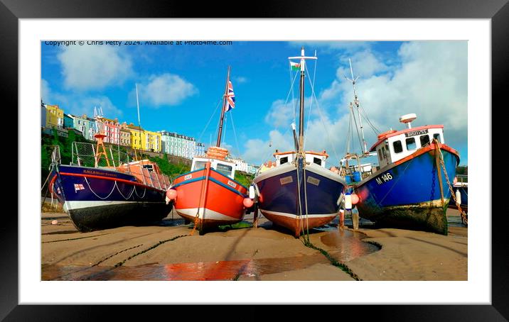 Tenby Harbour boats Framed Mounted Print by Chris Petty