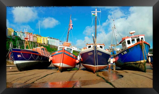 Tenby Harbour boats Framed Print by Chris Petty