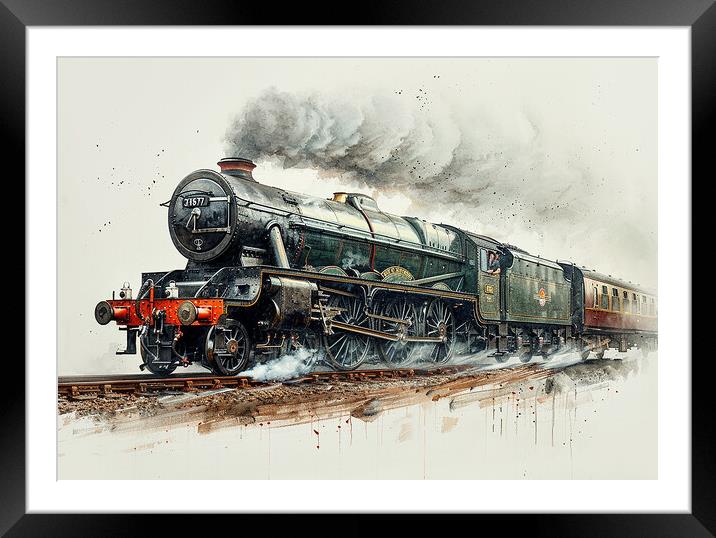 Flying Scotsman Steam Train Framed Mounted Print by Steve Smith