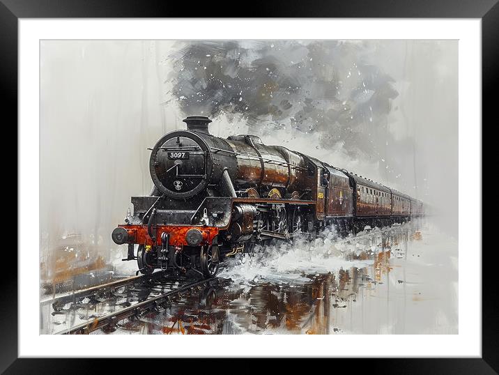 Flying Scotsman Steam Train Framed Mounted Print by Steve Smith