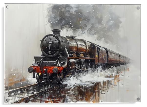 Flying Scotsman Steam Train Acrylic by Steve Smith