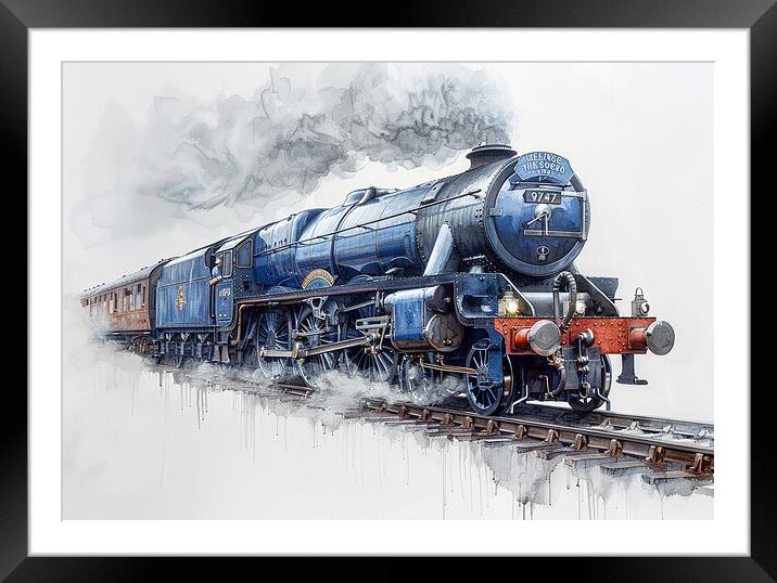 Flying Scotsman Steam Train Framed Mounted Print by Steve Smith