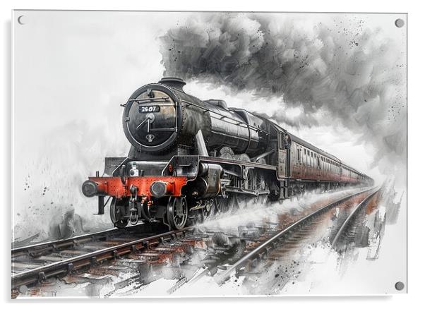 Flying Scotsman Steam Train Acrylic by Steve Smith