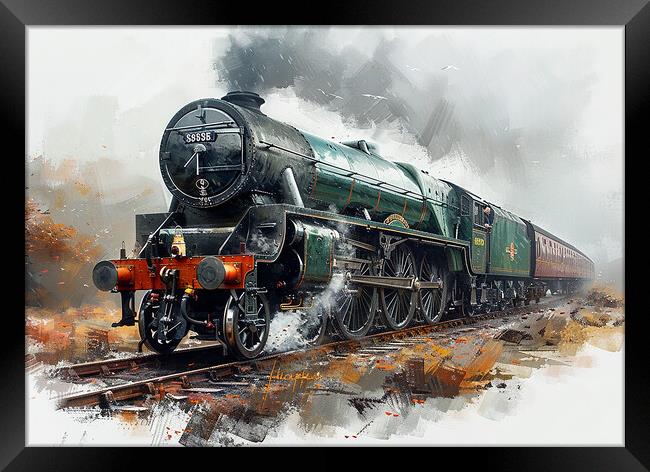 Flying Scotsman Steam Train Framed Print by Steve Smith