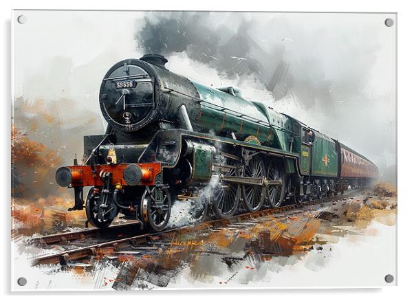 Flying Scotsman Steam Train Acrylic by Steve Smith