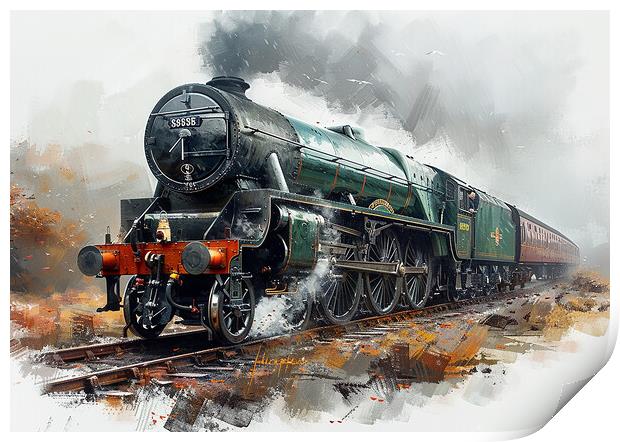 Flying Scotsman Steam Train Print by Steve Smith