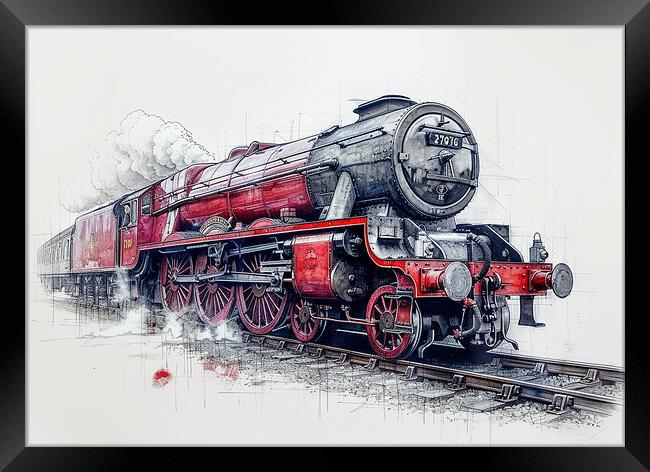 Powerful Flying Scotsman Steam Train Framed Print by Steve Smith