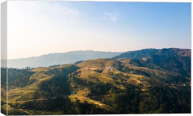 Greenery Mountain Hill, Phalelung, Nepal Canvas Print by Ambir Tolang
