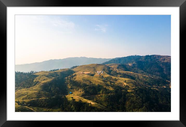 Greenery Mountain Hill, Phalelung, Nepal Framed Mounted Print by Ambir Tolang