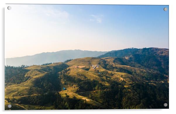 Greenery Mountain Hill, Phalelung, Nepal Acrylic by Ambir Tolang
