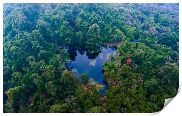 Serene Jaljale Lake in Nepal Print by Ambir Tolang