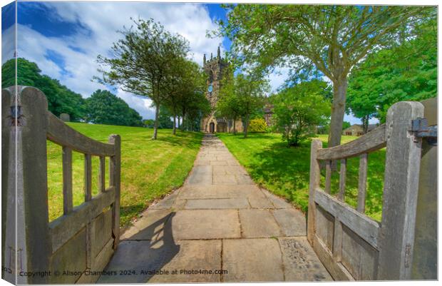 St Michael The Archangel Church Emley  Canvas Print by Alison Chambers