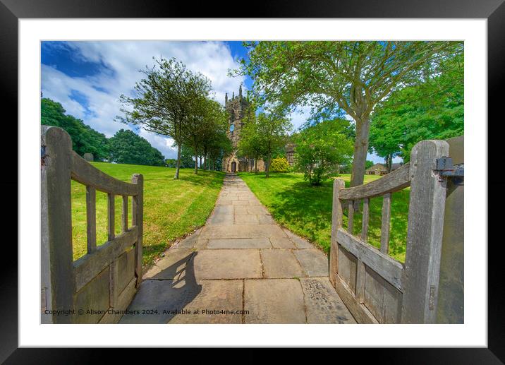 St Michael The Archangel Church Emley  Framed Mounted Print by Alison Chambers