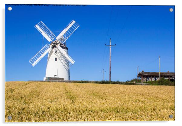 Ballycopeland Windmill, 18th Century, Northern Ireland Acrylic by Michael Harper