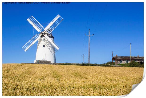 Ballycopeland Windmill, 18th Century, Northern Ireland Print by Michael Harper