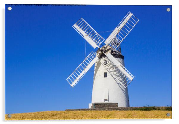 Ballycopeland Windmill, 18th Century, Northern Ireland Acrylic by Michael Harper