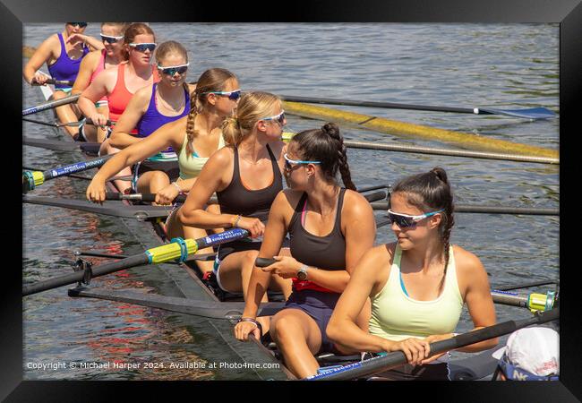 Henley-on-Thames Regatta Rowing Framed Print by Michael Harper