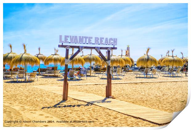 Levante Beach Puerto Banus Print by Alison Chambers