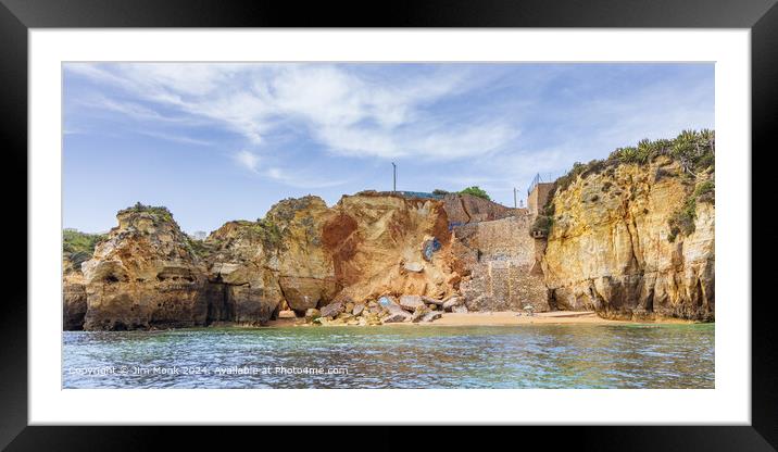 Praia do Pinhao beach, Algarve Framed Mounted Print by Jim Monk