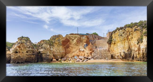 Praia do Pinhao beach, Algarve Framed Print by Jim Monk