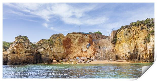 Praia do Pinhao beach, Algarve Print by Jim Monk