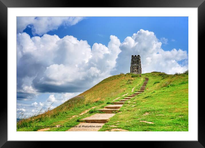 Glastonbury Tor  Framed Mounted Print by Alison Chambers