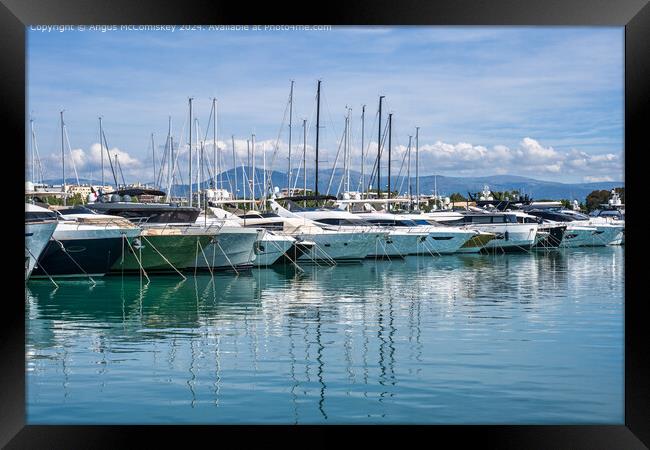 Port Vauban Marina in Antibes, French Riviera Framed Print by Angus McComiskey