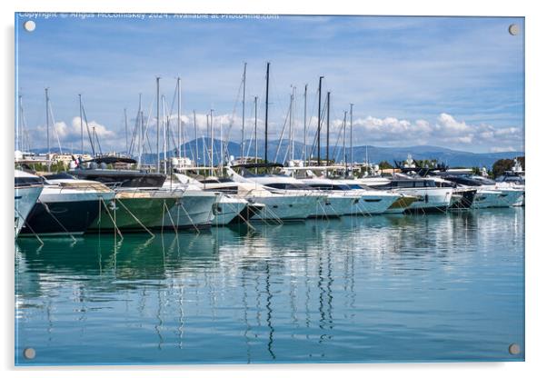 Port Vauban Marina in Antibes, French Riviera Acrylic by Angus McComiskey