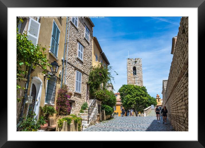 Picturesque old town Antibes, French Riviera Framed Mounted Print by Angus McComiskey