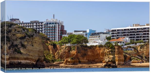 Praia Dona Ana from the sea Canvas Print by Jim Monk