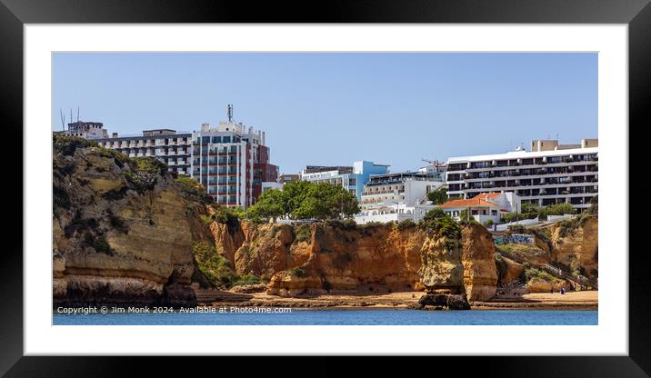 Praia Dona Ana from the sea Framed Mounted Print by Jim Monk