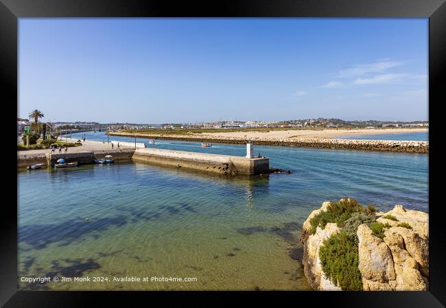 Lagos marina entrance Algarve Framed Print by Jim Monk