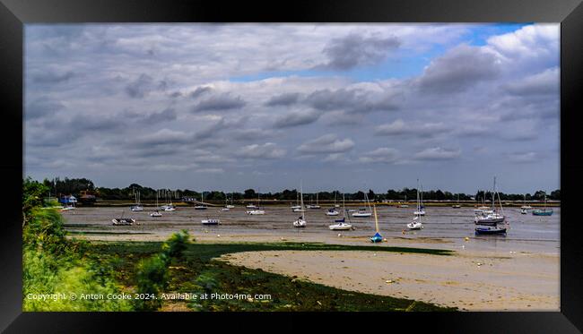 Heybridge Basin Landscape Boats Framed Print by Anton Cooke