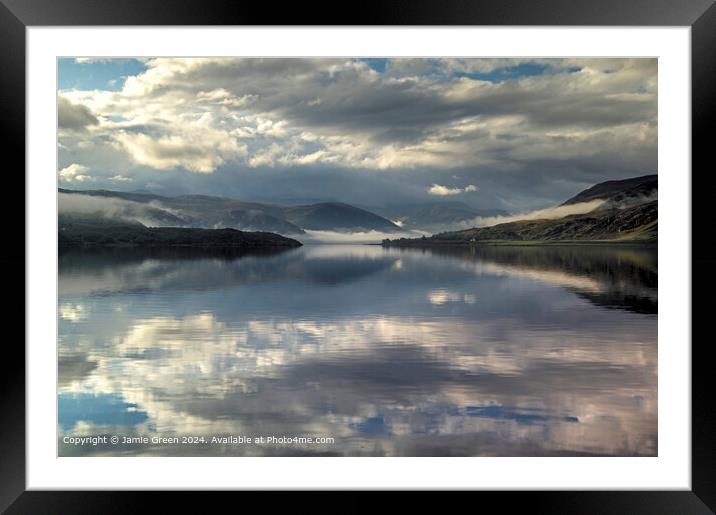 Loch Broom Clouds and Reflections Framed Mounted Print by Jamie Green