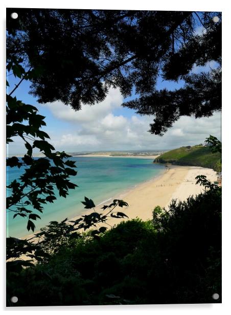 Carbis Bay Beach, Cornwall Acrylic by Chris Petty