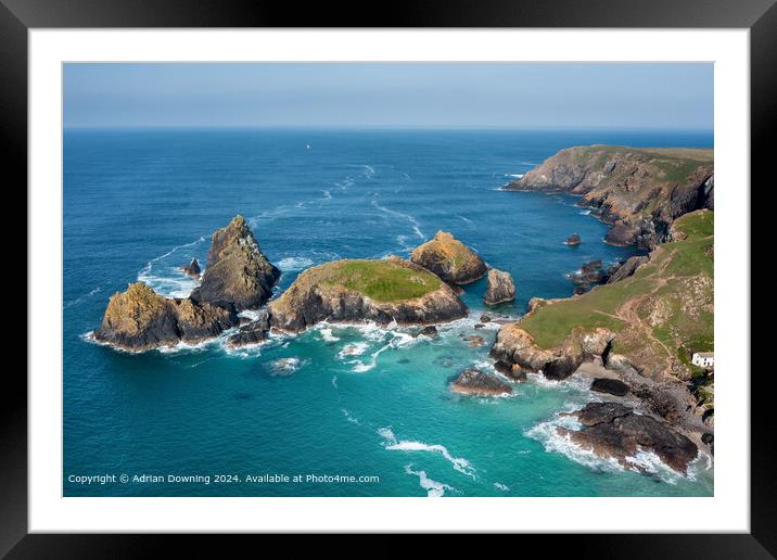 Kynance Cove Coastal Landscape Framed Mounted Print by Adrian Downing