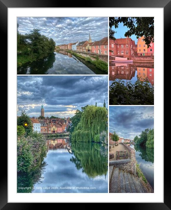 Quayside Norwich River Wensum Framed Mounted Print by Sally Lloyd