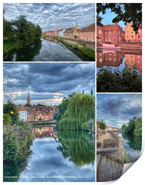 Quayside Norwich River Wensum Print by Sally Lloyd