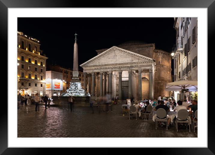 Pantheon at Piazza della Rotonda in Rome Framed Mounted Print by Artur Bogacki