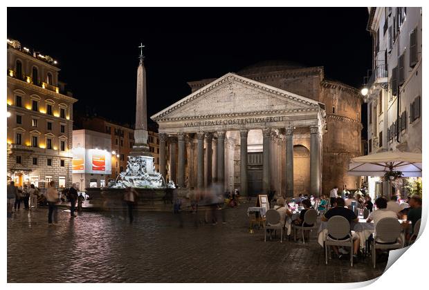 Pantheon at Piazza della Rotonda in Rome Print by Artur Bogacki