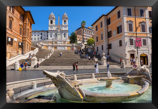 Spanish Steps And Barcaccia Fountain In Rome Framed Print by Artur Bogacki