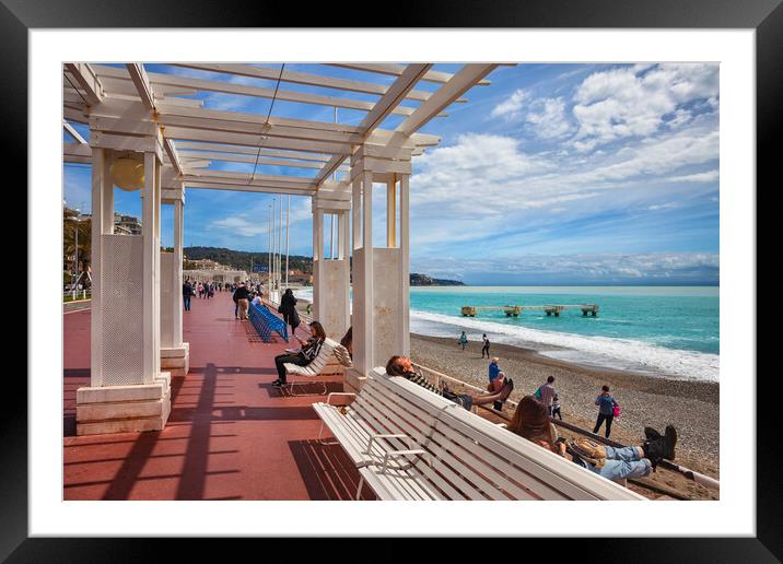 Promenade des Anglais in Nice, France Framed Mounted Print by Artur Bogacki