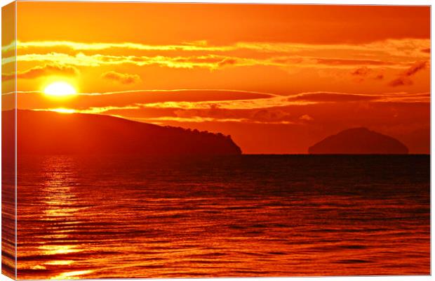 Ayr beach sunset Canvas Print by Allan Durward Photography