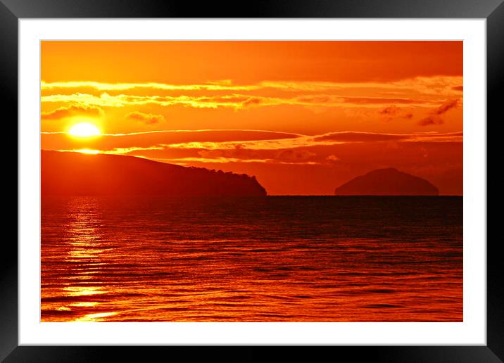 Ayr beach sunset Framed Mounted Print by Allan Durward Photography