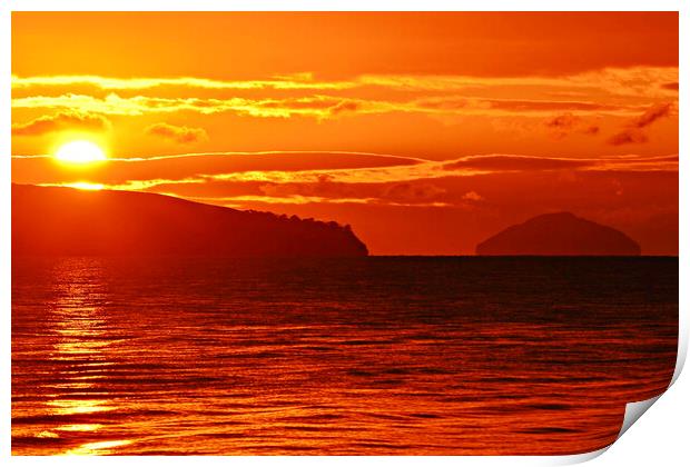 Ayr beach sunset Print by Allan Durward Photography