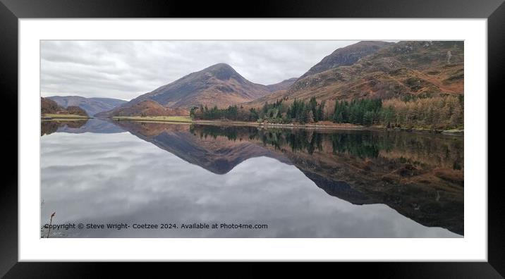 Kinlochleven Mountain Lake Reflection Framed Mounted Print by Steve Wright- Coetzee