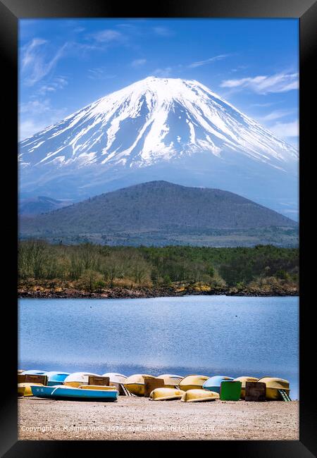 Picturesque Lake Shoji with striking Mount Fuji Framed Print by Melanie Viola